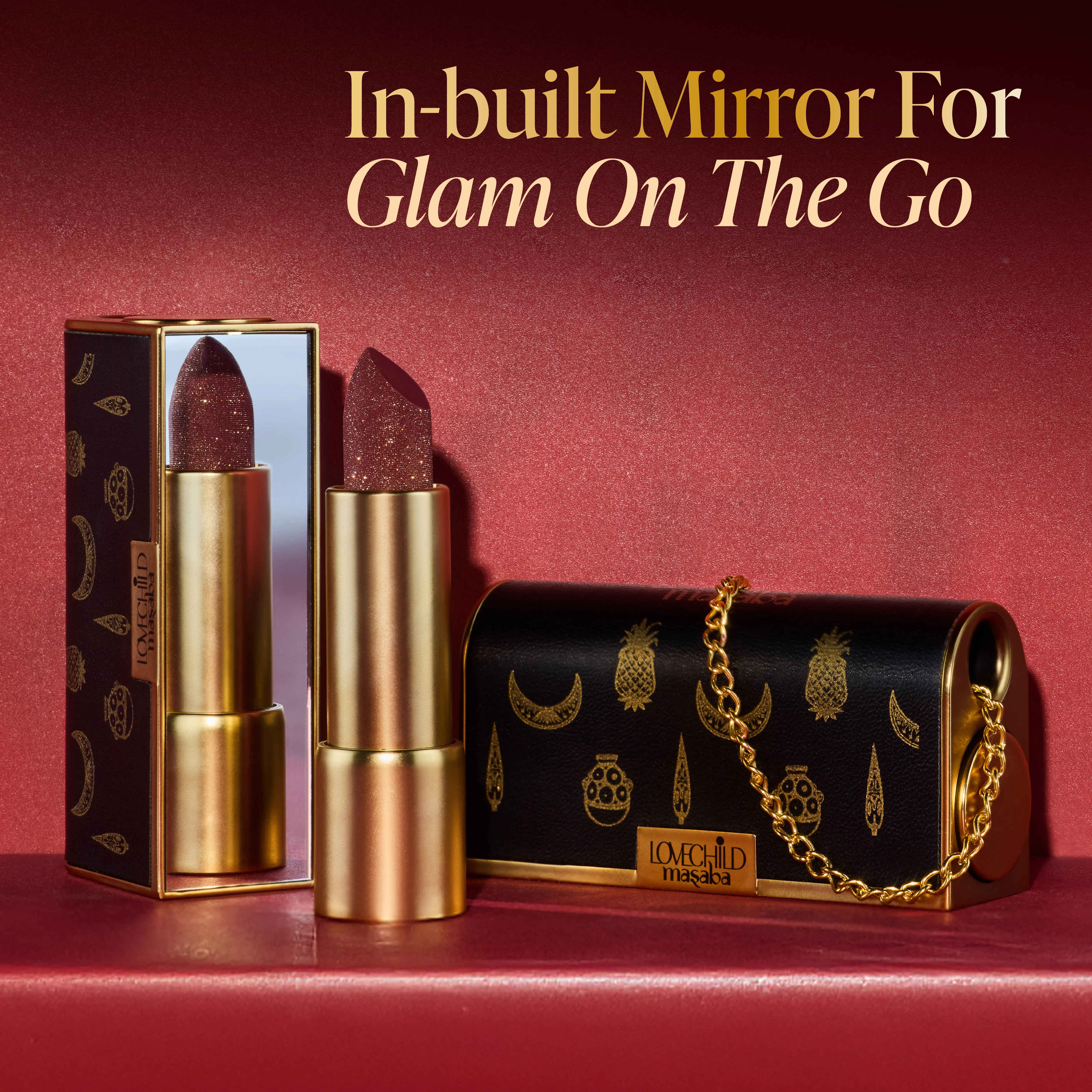Batua Pocket Lipstick - Gulaabo (Red) Rich Satin Finish With In-built Mirror - Image 8