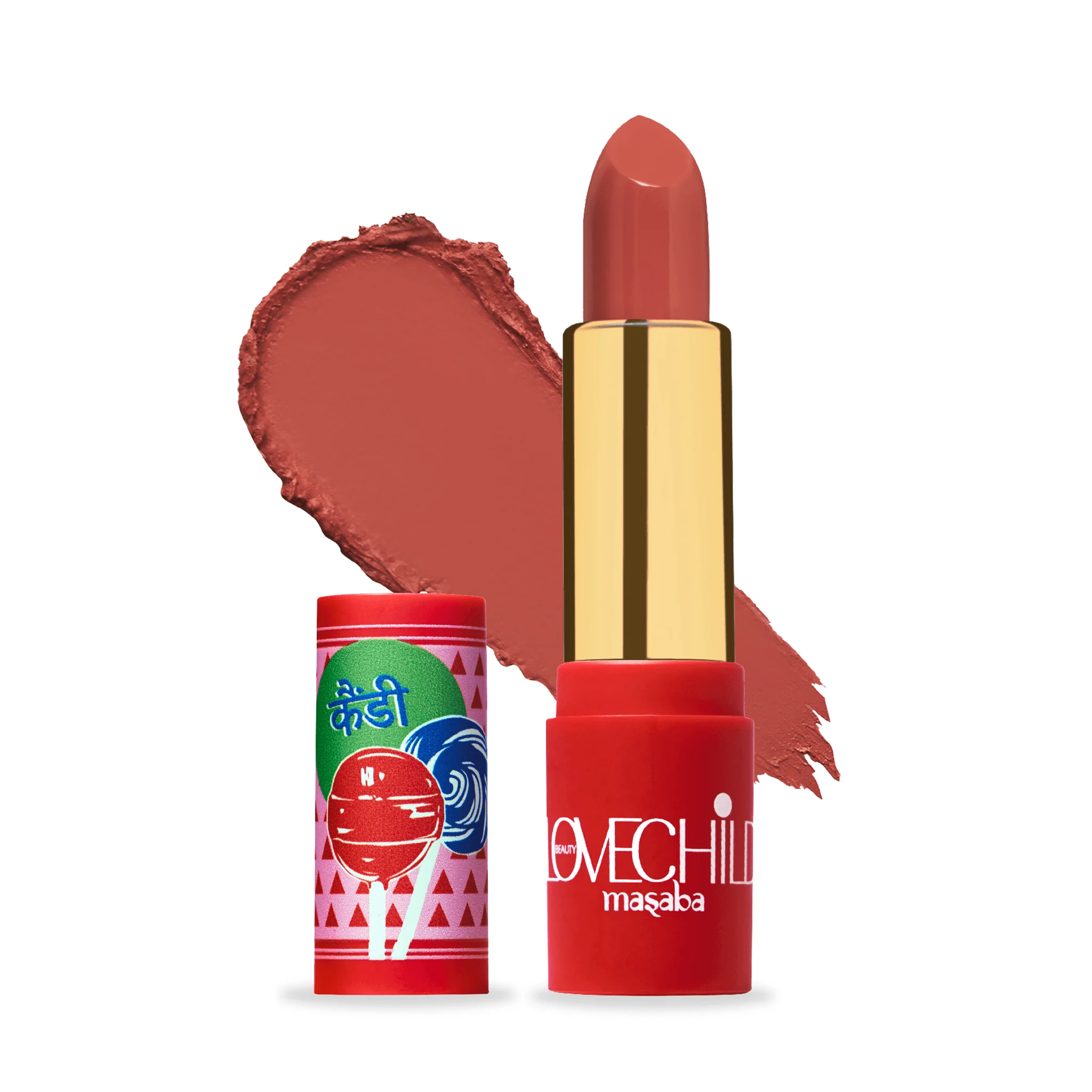 Luxe Matte Lipstick- Eye Candy (Peach Nude) Velvet Matte Finish - Image 6