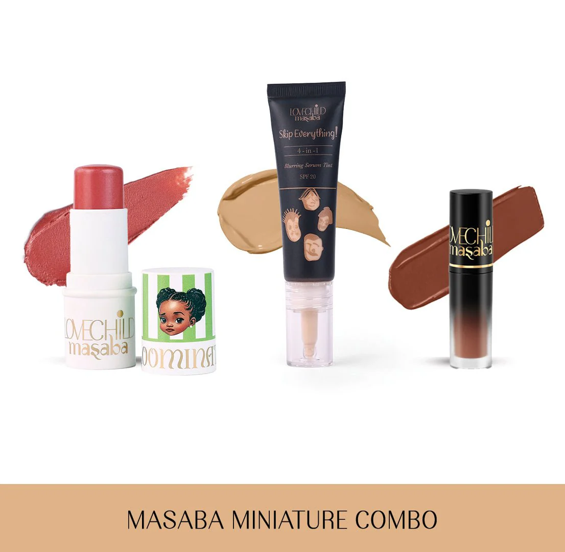 Masaba Ministick Combo - Pocket Serum Tint, Bloominator and Pocket Liquid Lipstick Combo  (Lonely Lioness, Giggle and Ice tea)