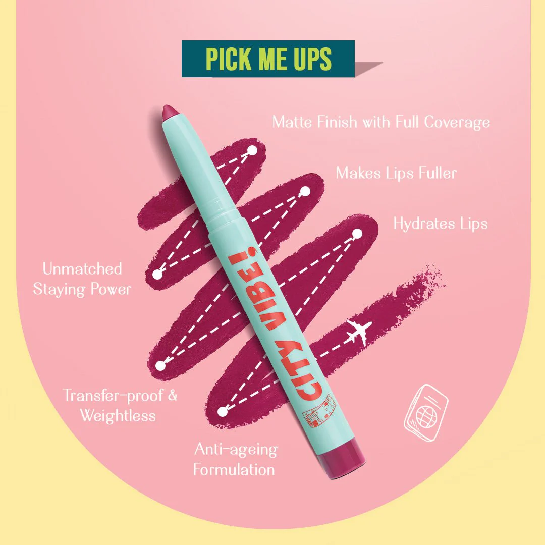 Passport to Plump Lip Volumzining Matte Crayon- City Vibe (Magenta) Transferproof - Image 4