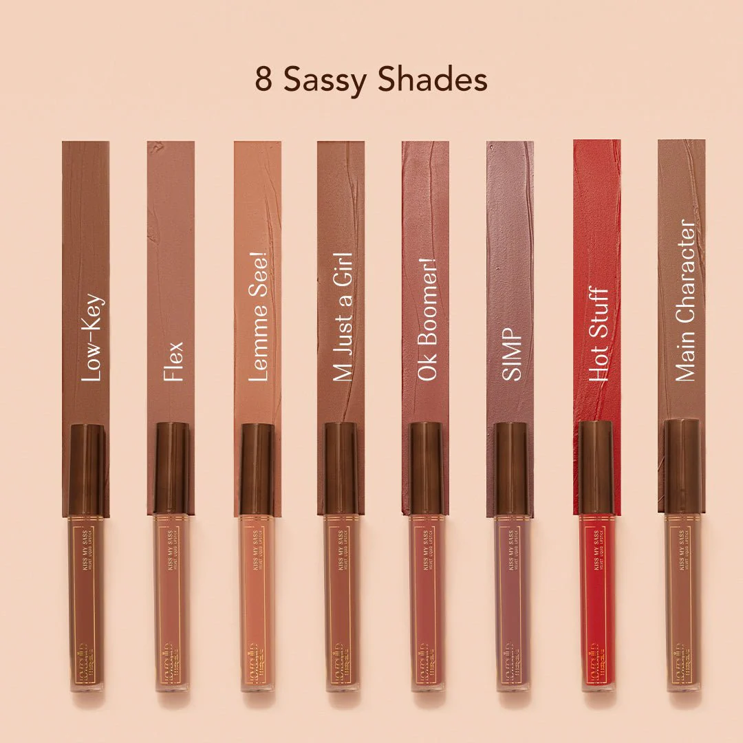 Kiss My Sass Velvet Matte Liquid Lipstick Transfer-Proof - Main Charecter (Light Brown ) - Image 3