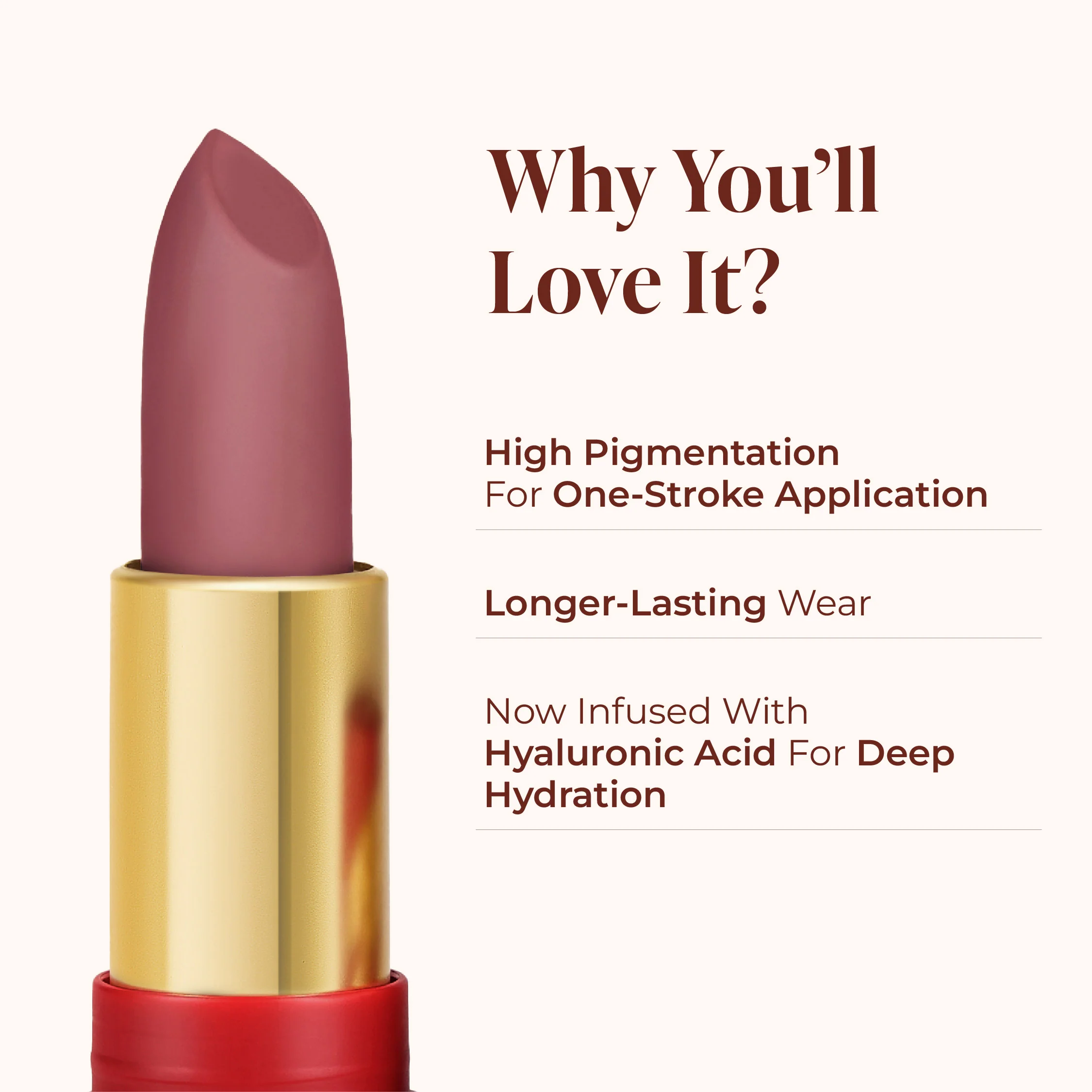 Luxe Matte Lipstick- Meetha (Mauve Pink) Velvet Matte Finish - Image 5