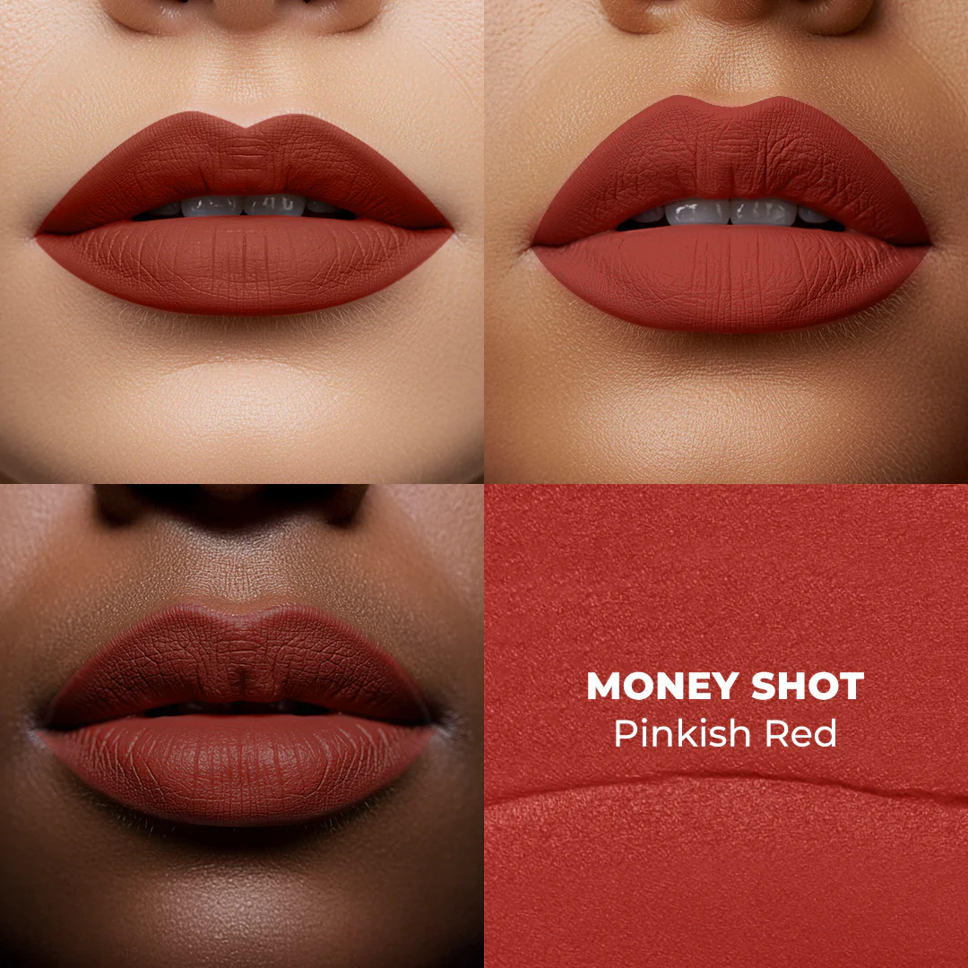 The Boss Statement Matte Lipstick - Money Shot  (Pinkish Red) - Image 3