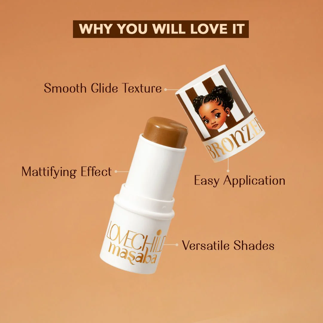 Mini Masaba Bronzer Makeup Stick - Baby Kisses (Nude Brown ) - Image 3