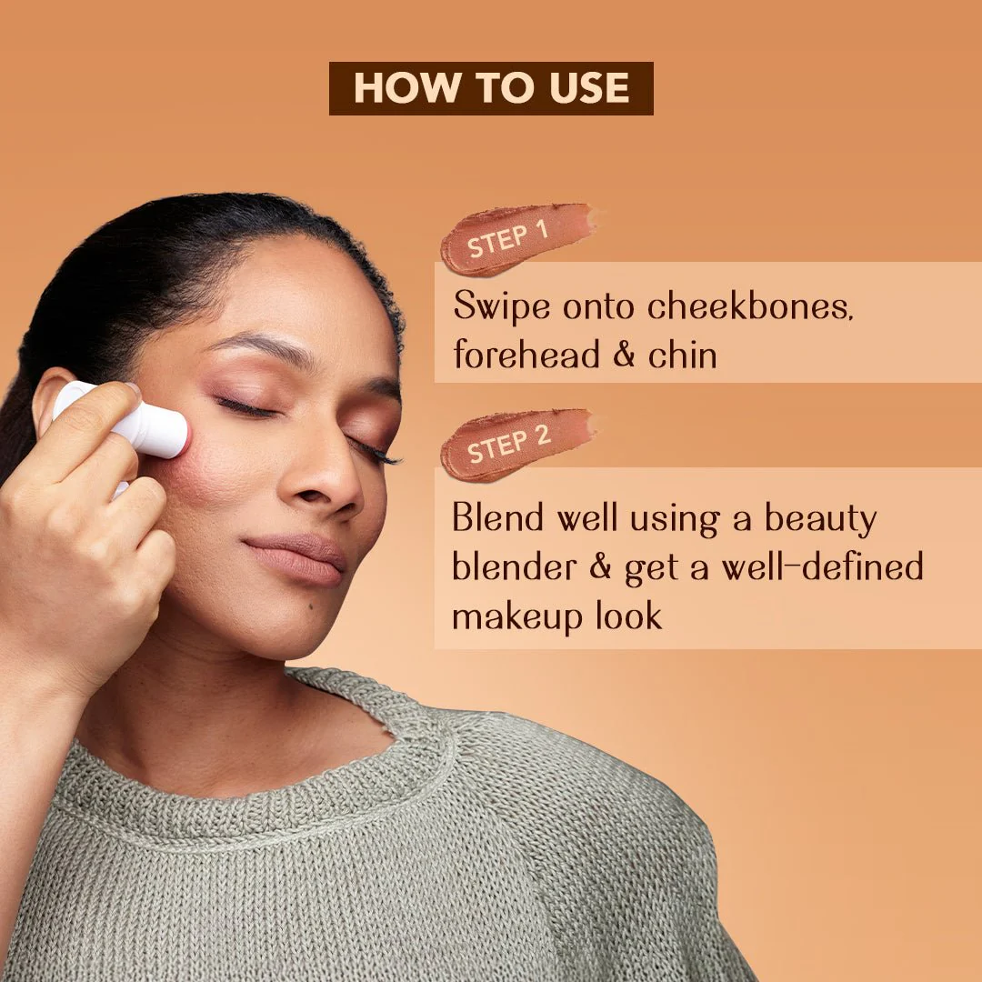 Mini Masaba Bronzer Makeup Stick - Baby Kisses (Nude Brown ) - Image 5