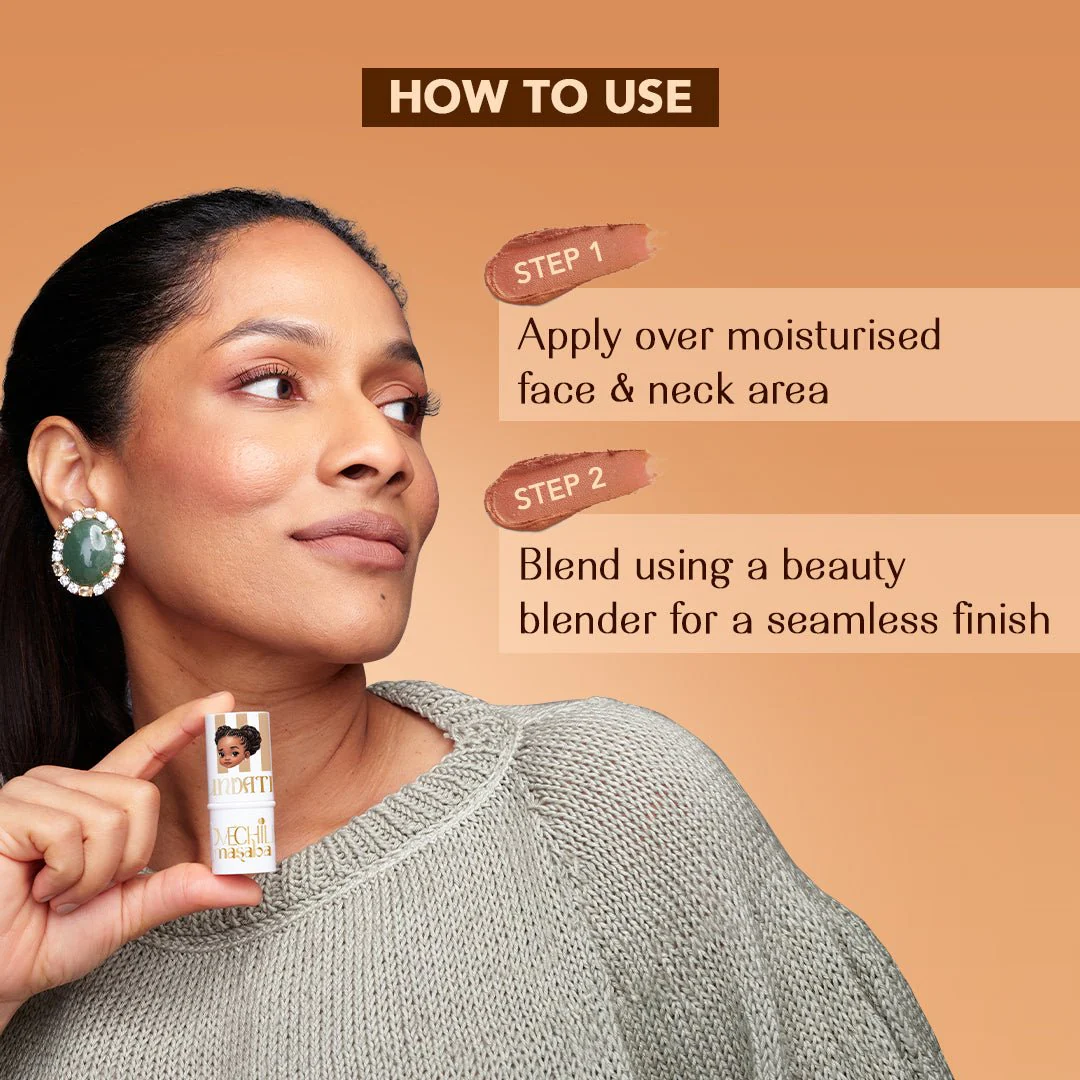 Mini Masaba Easy To Blend Foundation Makeup Stick - Twins (Deep) - Image 6